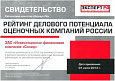 ЗАО ИФК «Солид». Рейтинг делового потенциала оценочных компаний России
